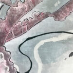 赤いクラゲの墨彩画のアイキャッチ