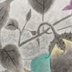 水墨画(南画)家、高森彩雨によるなすの墨彩画