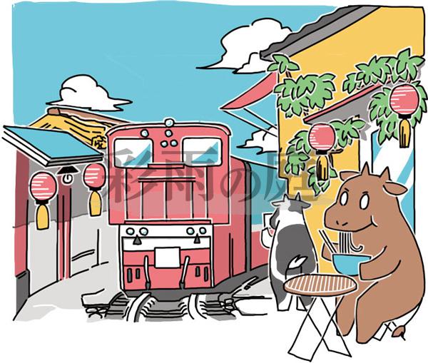 ベトナム観光名所にいる牛の絵